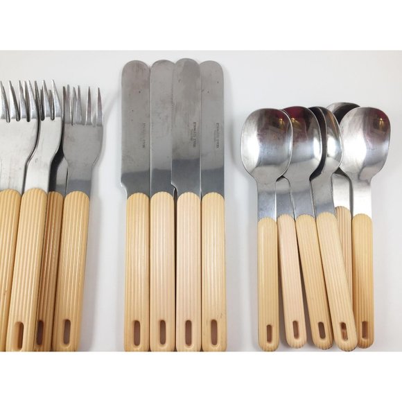 Yellow Cream Stainless Steel Silverware Flatware - Picture 6 of 6